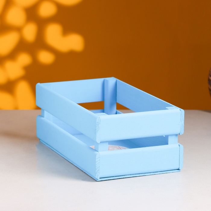 Кашпо деревянное 24.5&times;13.5&times;9 см "Двушка Лайт", двухреечное, голубой Дарим Красиво