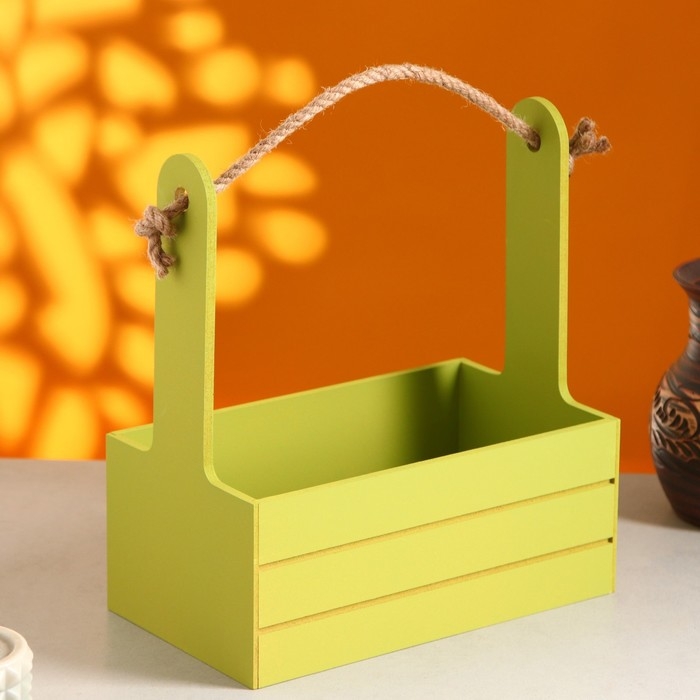 Набор кашпо деревянных 3 в 1 (29&times;18&times;33; 25&times;15&times;30; 21&times;12&times;23) "Аром", Фисташковый