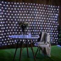 Гирлянда &laquo;Сеть&raquo; 2 &times; 3 м, IP44, УМС, прозрачная нить, 384 LED, свечение белое, 220 В