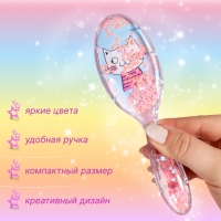 Расчёска-шейкер &laquo;Кошечки&raquo;, 5,3 &times; 18,3 см, рисунок МИКС