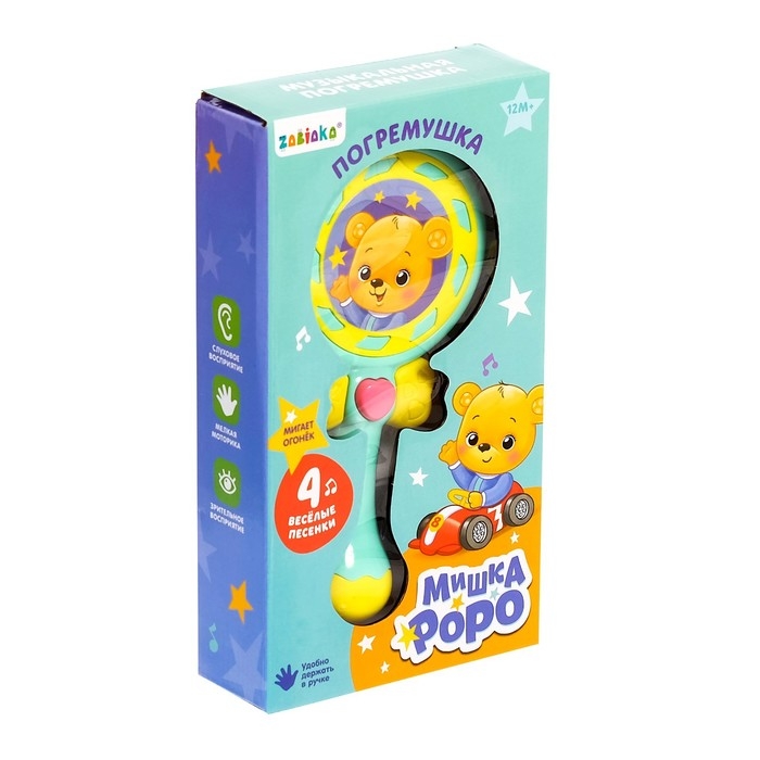 Музыкальная игрушка &laquo;Мишка Роро&raquo;, со световыми и звуковыми эффектами, цвет голубой