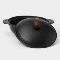 Жаровня чугунная, 2 л, d=24 см, чугунная крышка, цвет чёрный