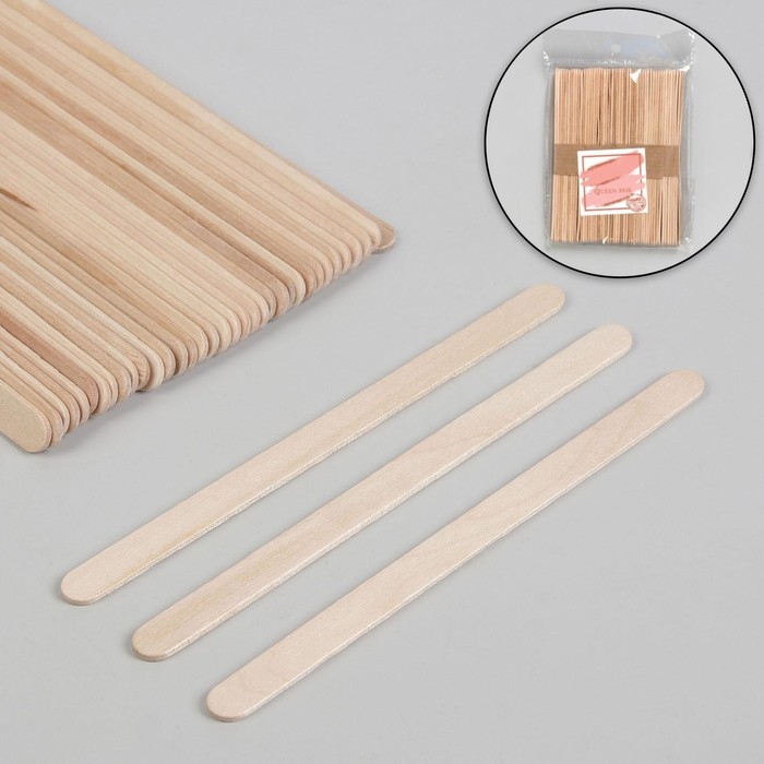 Шпатели для депиляции, деревянные, 14 &times; 1 см, 50 шт