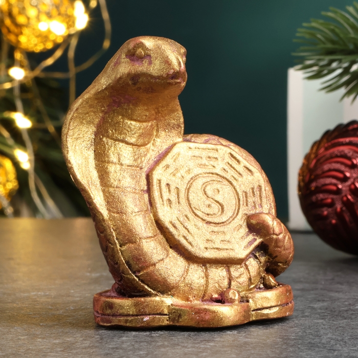 Фигура Фигура "Змея Инь-Ян" бордовый с позолотой, 6х5х4см