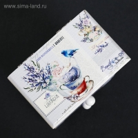 Шкатулка дерево 2 ящика "Синяя птица и лаванда" 18,5х11,7х7,5 см Шкатулка дерево 2 ящика "Синяя птица и лаванда" 18,5х11,7х7,5 см