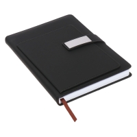 Ежедневник недатированный, А5, 140л, клетка, обл.кожзам, с хлястиком, Стайл, черный