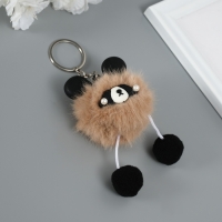 Пушистик на кольце "Панда модник" коричневый 9х6х6 см Пушистик на кольце "Панда модник" коричневый 9х6х6 см