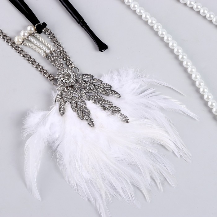 Карнавальный набор «Вечеринка»: повязка, бусы, перчатки, мундштук Карнавальный набор «Вечеринка»: повязка, бусы, перчатки, мундштук