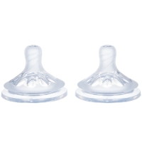 Соска на  бутылочку, антиколиковая, от 0 мес., M&B Natural, широкое горло,  медленный поток, &Oslash;50 мм., 2 шт.