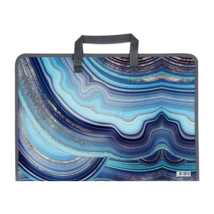 Папка А3 с ручками пластик молния вокруг 30 мм 464 х 316, Erich Krause Marble Kyanite