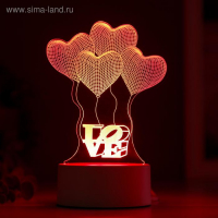 Светильник "Четыре сердца" от сети 9,5x12,5x18,5 см RISALUX