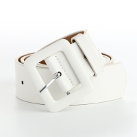 Ремень женский, ширина 4 см, винт, пряжка кожа, цвет белый