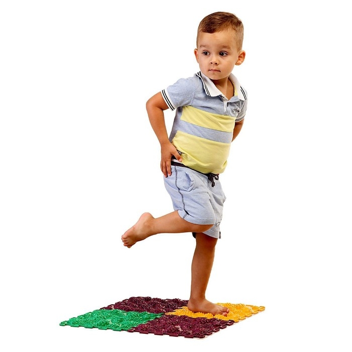 Модульный массажный коврик &laquo;Лес&raquo;, 8 модулей, 4 вида, цвет МИКС