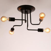 Люстра "Линии" 4х40Вт Е27 черный 60х60х18 см BayerLux