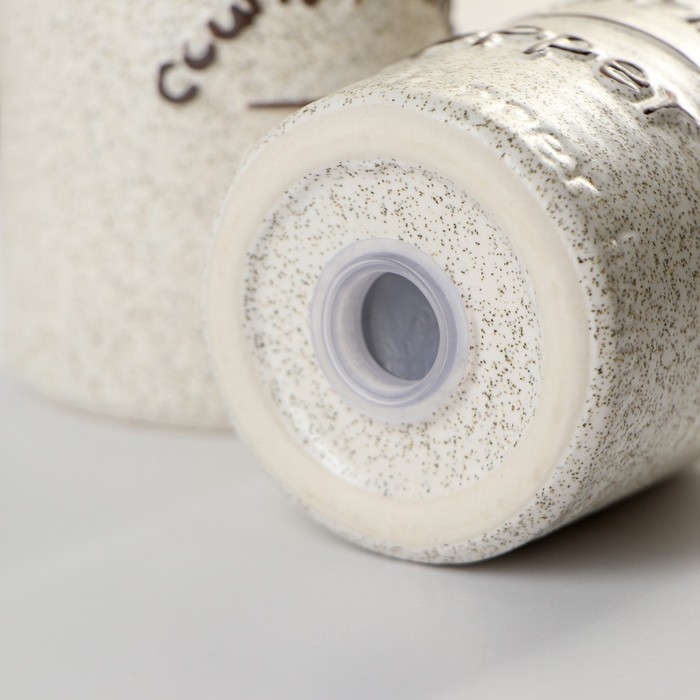 Набор керамический для специй и масел &laquo;Домик в деревне&raquo;, 4 предмета: солонка 115 мл, перечница 115 мл, бутыль для масла 350 мл, бутыль для уксуса 350 мл