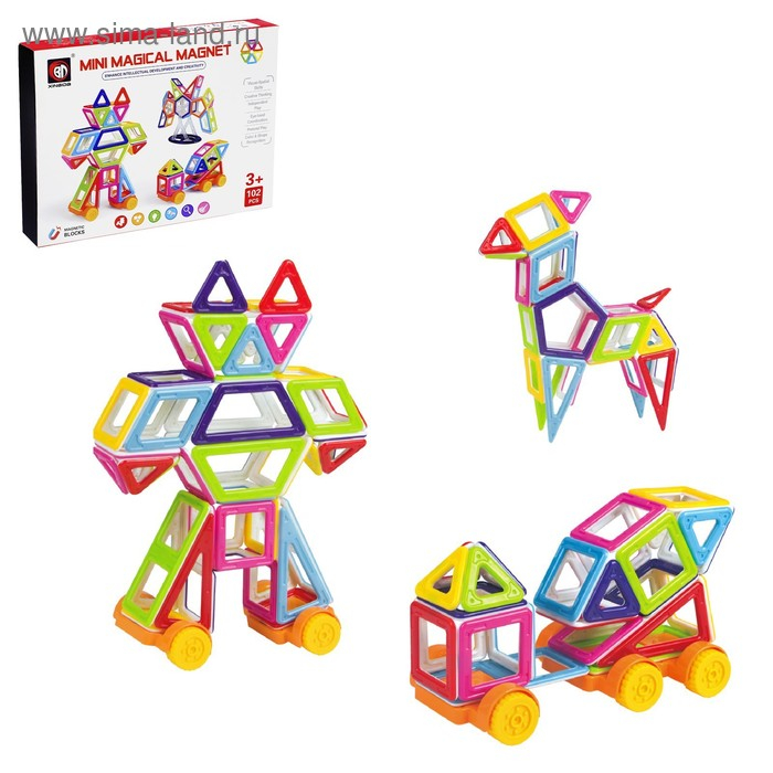 Конструктор магнитный &laquo;Мини магический магнит&raquo;, 102 детали