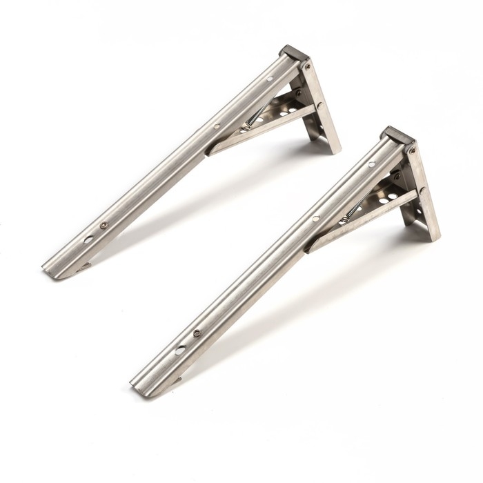 Кронштейн складной для столов и полок ТУНДРА, F001 , 2 шт., длина 300 мм., нержавеющая сталь   97039
