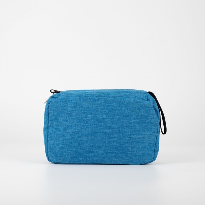 Косметичка, 2 отдела на молниях, цвет голубой