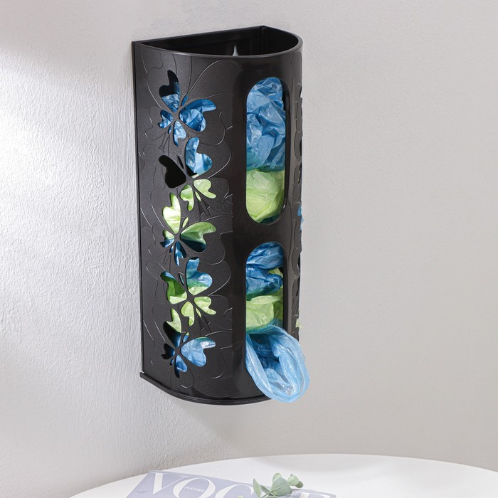 Корзина для пакетов Fly, 16,8&times;13,3&times;37,5 см, цвет чёрный