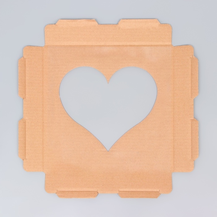 Коробка под торт с окном, Коробка под торт с окном, "Сердце", белая, 26 х 26 х 30 см