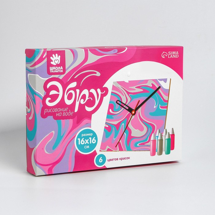 Рисование на воде: эбру «Квадратные часы» Рисование на воде: эбру «Квадратные часы»