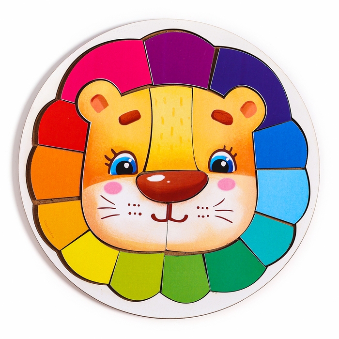 Головоломка деревянная для детей «Лев», изучаем цвета Головоломка деревянная для детей «Лев», изучаем цвета