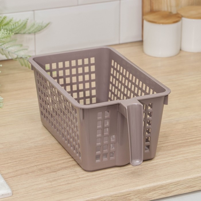 Корзина для хранения с ручкой, 28&times;16&times;12 см, МИКС