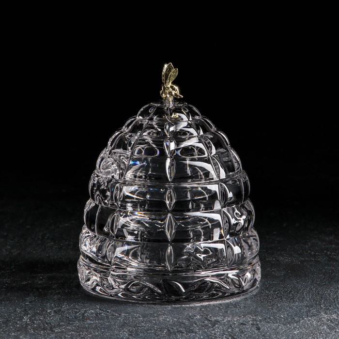 Ёмкость хрустальная для мёда &laquo;Улей с пчёлкой&raquo;, 200 мл, h=11.8 см