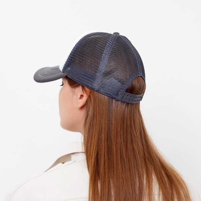 Бейсболка женская с сеткой MINAKU, цвет серый, размер 56-58 Бейсболка женская с сеткой MINAKU, цвет серый, размер 56-58