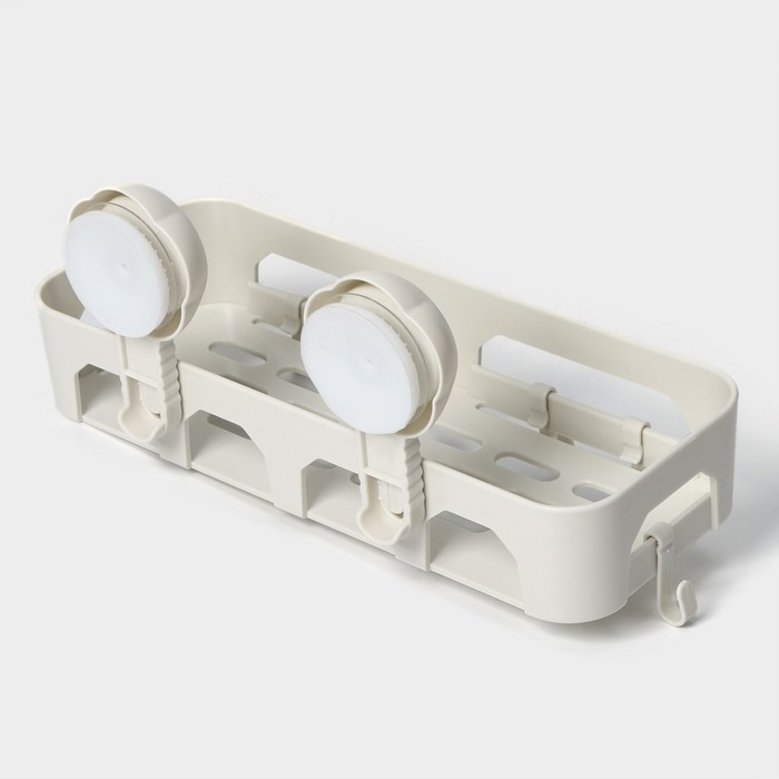 Полка на вакуумных присосках, 30&times;13&times;16 см, цвет белый