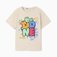 Футболка детская KAFTAN "Done", р. 36 (134-140 см), бежевый