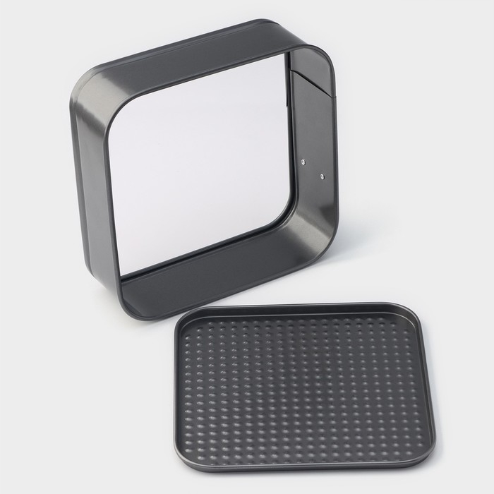 Форма для выпечки Доляна «Элин. Квадрат», 20×6,5 см, съёмное дно, антипригарное покрытие, цвет чёрный Форма для выпечки Доляна «Элин. Квадрат», 20×6,5 см, съёмное дно, антипригарное покрытие, цвет чёрный