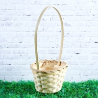 Корзина плетёная, бамбук, натуральный цвет, (цилиндр), средняя Корзина плетёная, бамбук, натуральный цвет, (цилиндр), средняя