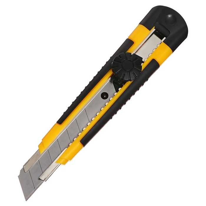 Нож канцелярский 18мм, пластиковый, фиксатор, 2 штуки лезвий, TOP Нож канцелярский 18мм, пластиковый, фиксатор, 2 штуки лезвий, TOP