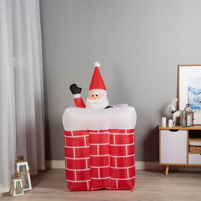 Надувная фигура Надувная фигура "Дед Мороз" вылезает из трубы, 150 см