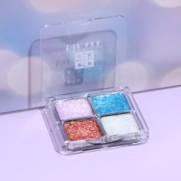 Палетка теней для век с глиттером 4 цвета Палетка теней для век с глиттером 4 цвета