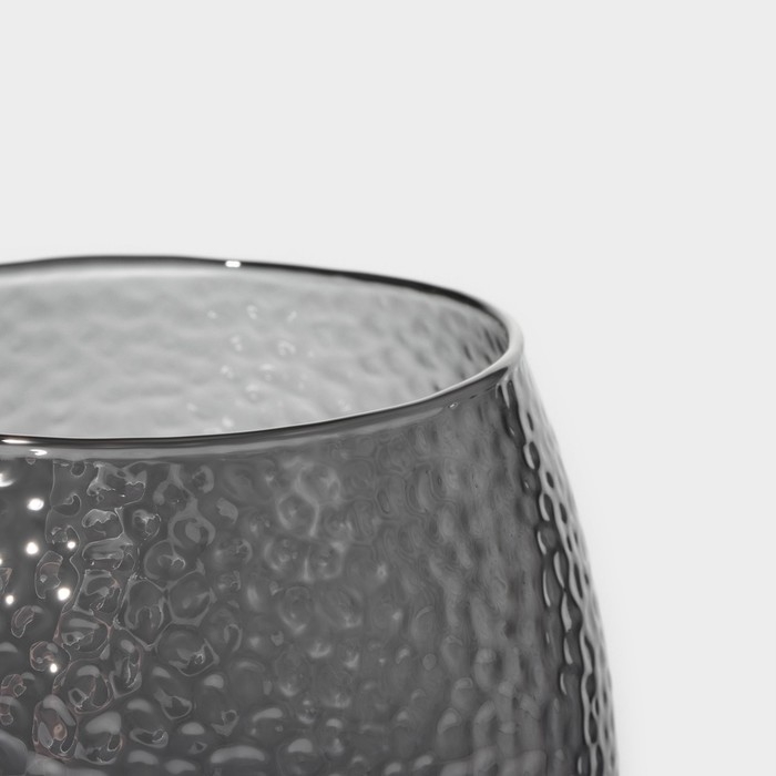 Кружка стеклянная с крышкой и ложкой Magistro &laquo;Диамант&raquo;, 450 мл, цвет серый