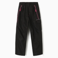 Брюки утеплённые для девочек, цвет чёрный, рост 140 см