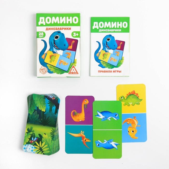 Настольная игра &laquo;Домино. Динозаврики&raquo;, 28 карт, 3+