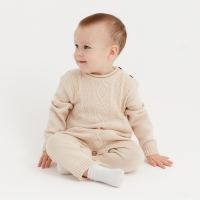 Комбинезон детский вязаный MINAKU, рост 92-98, цвет бежевый