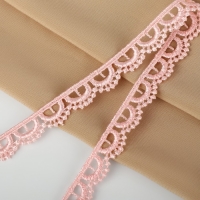 Кружево гипюровое, 13 мм &times; 11 &plusmn; 1 м, цвет нежно-розовый
