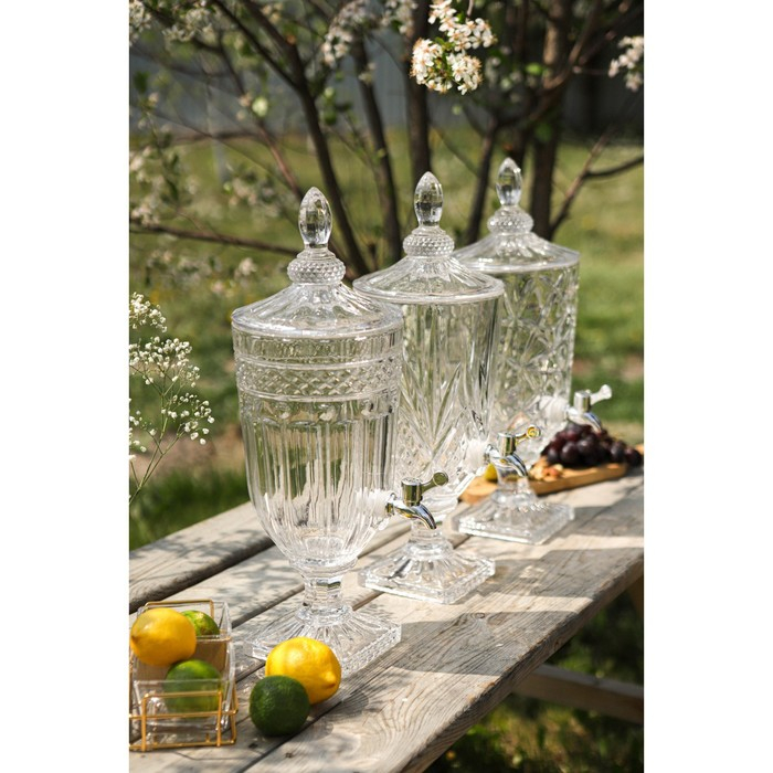 Диспенсер для напитков стеклянный Magistro &laquo;Кристалл&raquo;, 3 л, 17&times;50 см