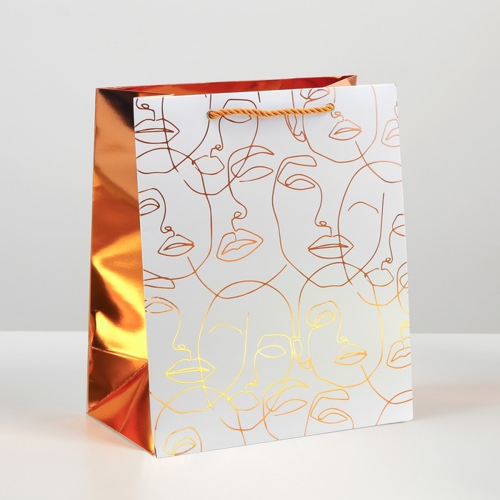 Пакет подарочный ламинированный, упаковка, &laquo;Бронза&raquo;, 23 х 27 х 12 см