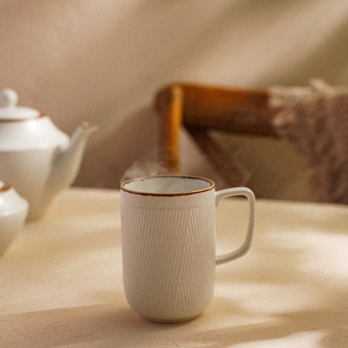 Кружка фарфоровая SL Home «Волна в камне», 350 мл, цвет белый Кружка фарфоровая SL Home «Волна в камне», 350 мл, цвет белый