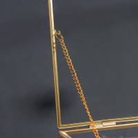 Органайзер для хранения &laquo;Кристалл&raquo;, с крышкой, стеклянный, 1 секция, 25 &times; 18,3 &times; 11 см, цвет прозрачный/медный/розовый