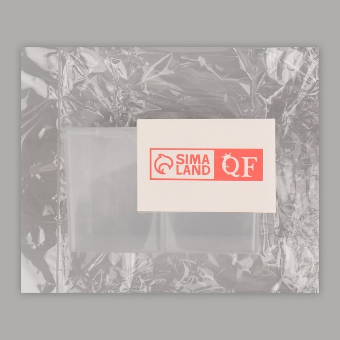 Органайзер для хранения, с крышкой, 2 секции, 6,7 &times; 12,5 &times; 7,5 см, цвет МИКС