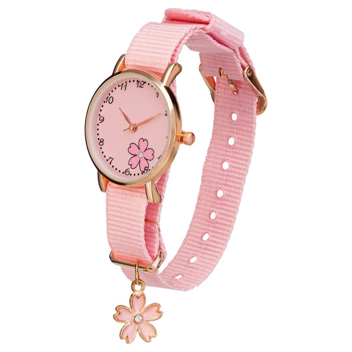 Часы наручные женские "Цветочек", розовые