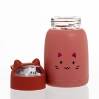 Бутылка для воды детская, 350 мл, "Котик", стеклянная Бутылка для воды детская, 350 мл, "Котик", стеклянная