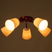 Люстра "Онлайн" (цил.) 5х15Вт Е27 МОДЕЛЬ:BR 00287 красный 52х52х15см