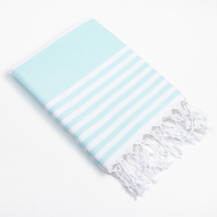 Пештемаль для пляжа, бани, сауны &laquo;Фортуна&raquo; 100х180 см, мятный